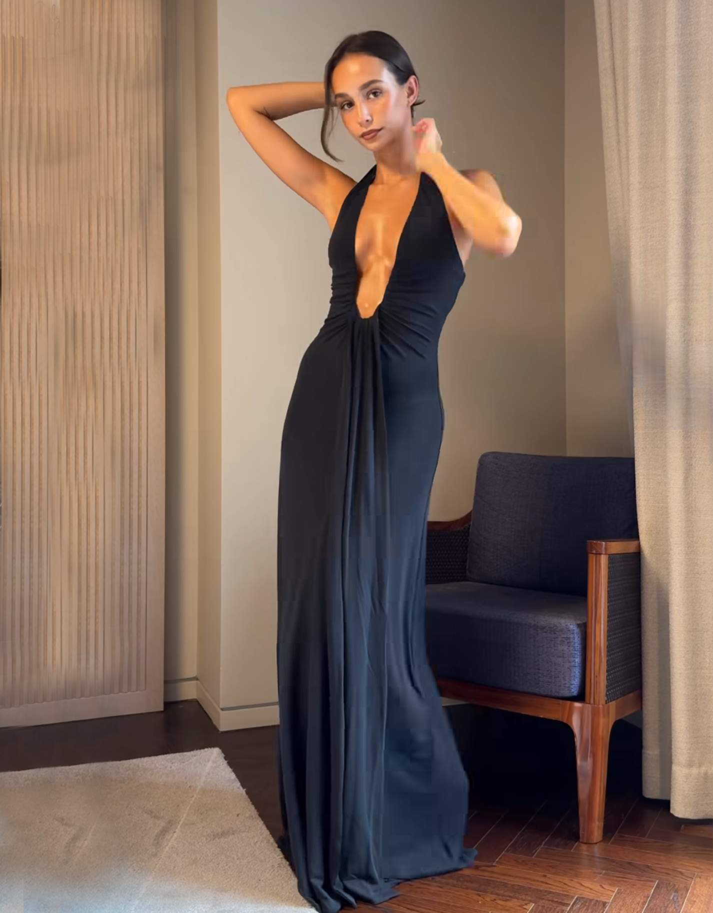 Misha Jennifer Cupro Maxi Black