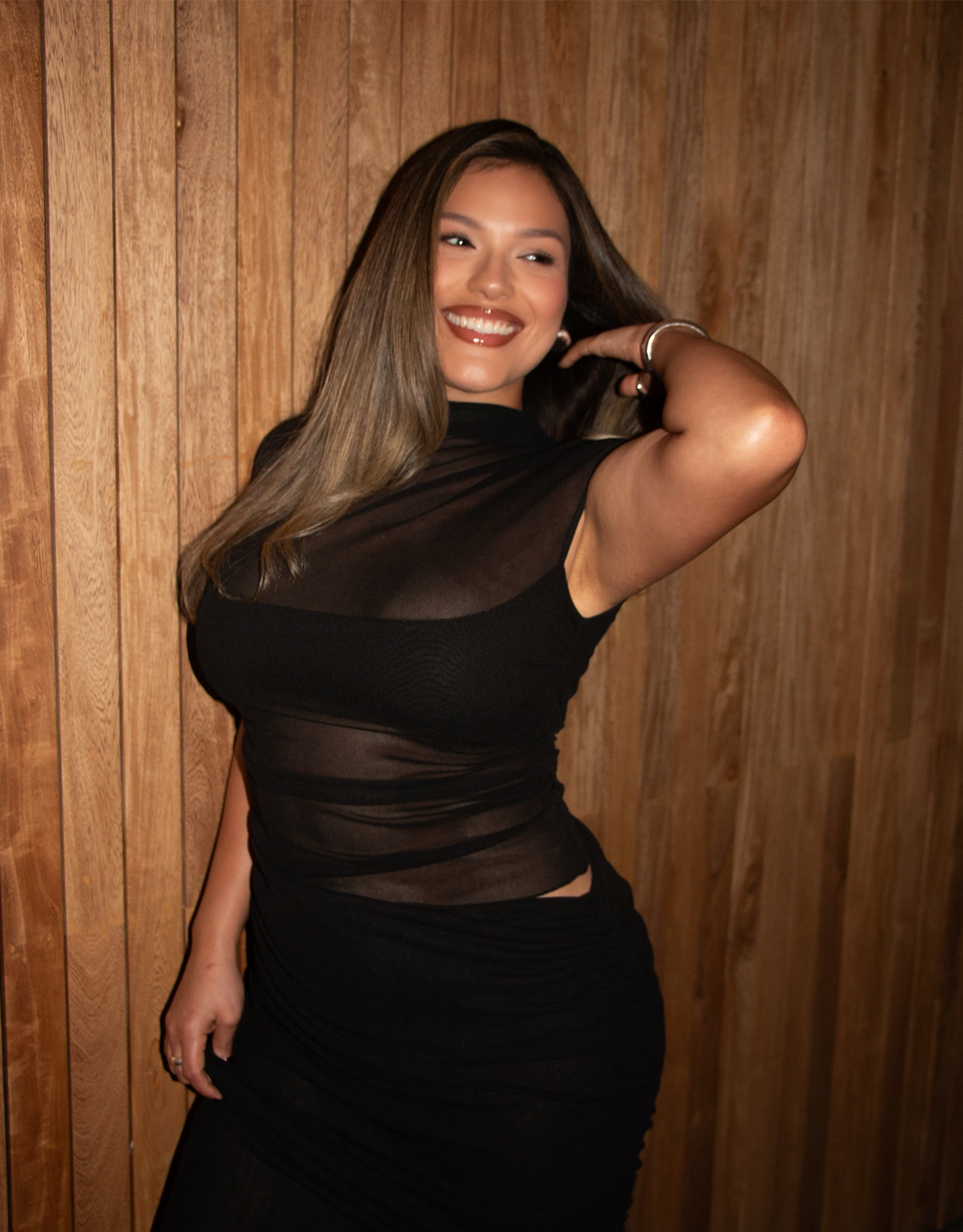 Benni Milo Mesh Maxi Dress Black