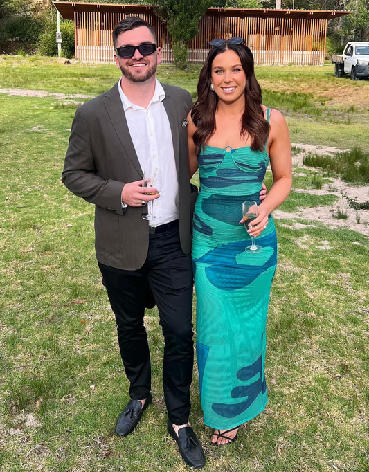 Sir The Label Frankie Gathered Midi Dress Emerald Reflection