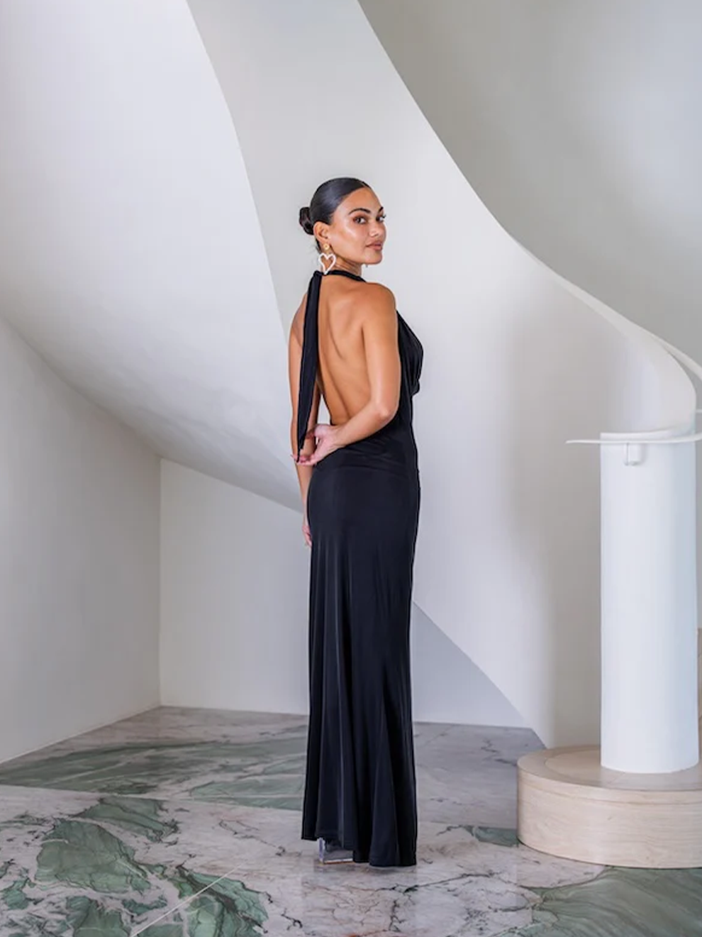 Sneaky Link Saint Plunge Maxi Dress Black