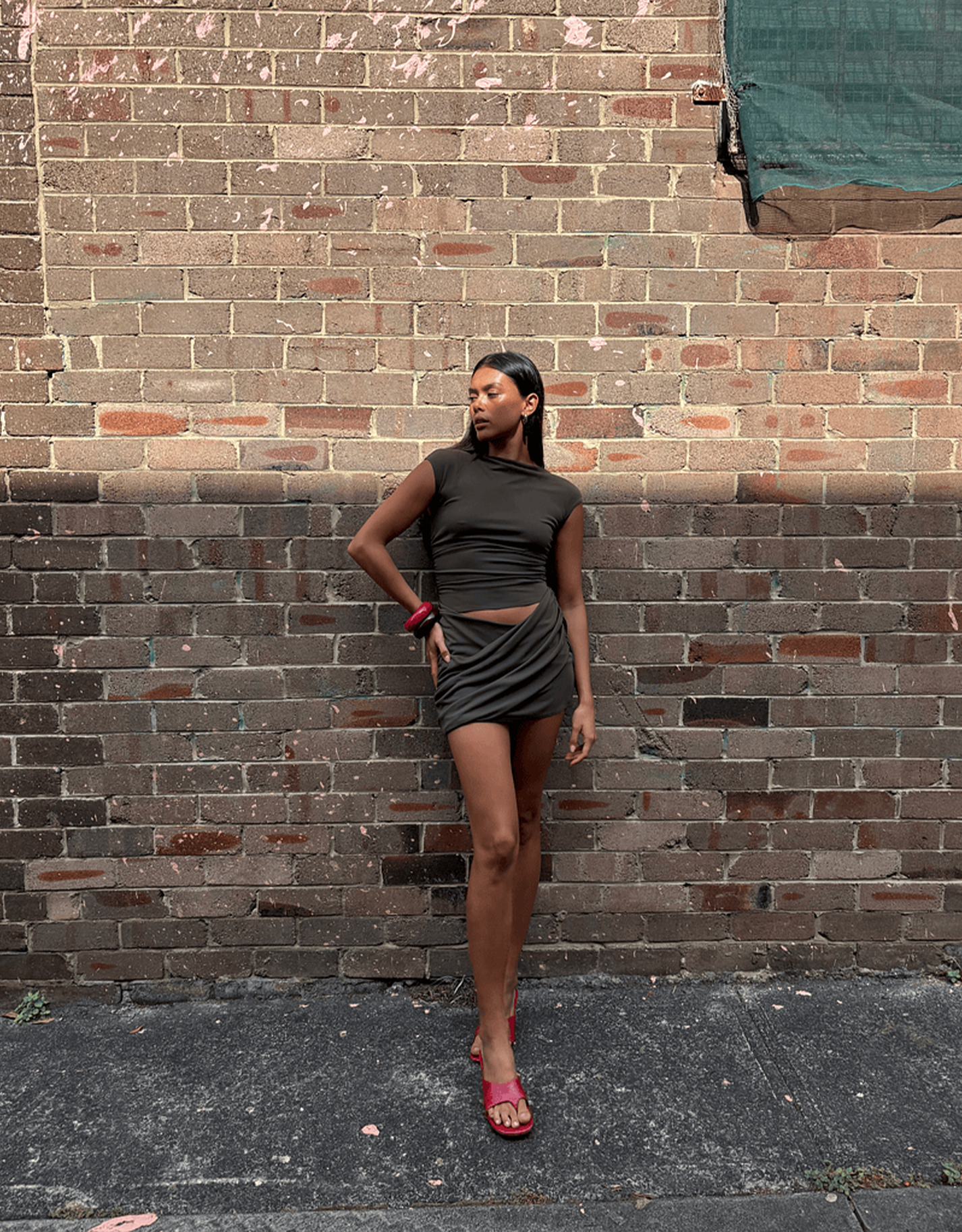Benni Reggie Mini Dress Khaki – The Dressing Room Hire Benni Reggie Mini Dress Khaki – The Dressing Room Hire