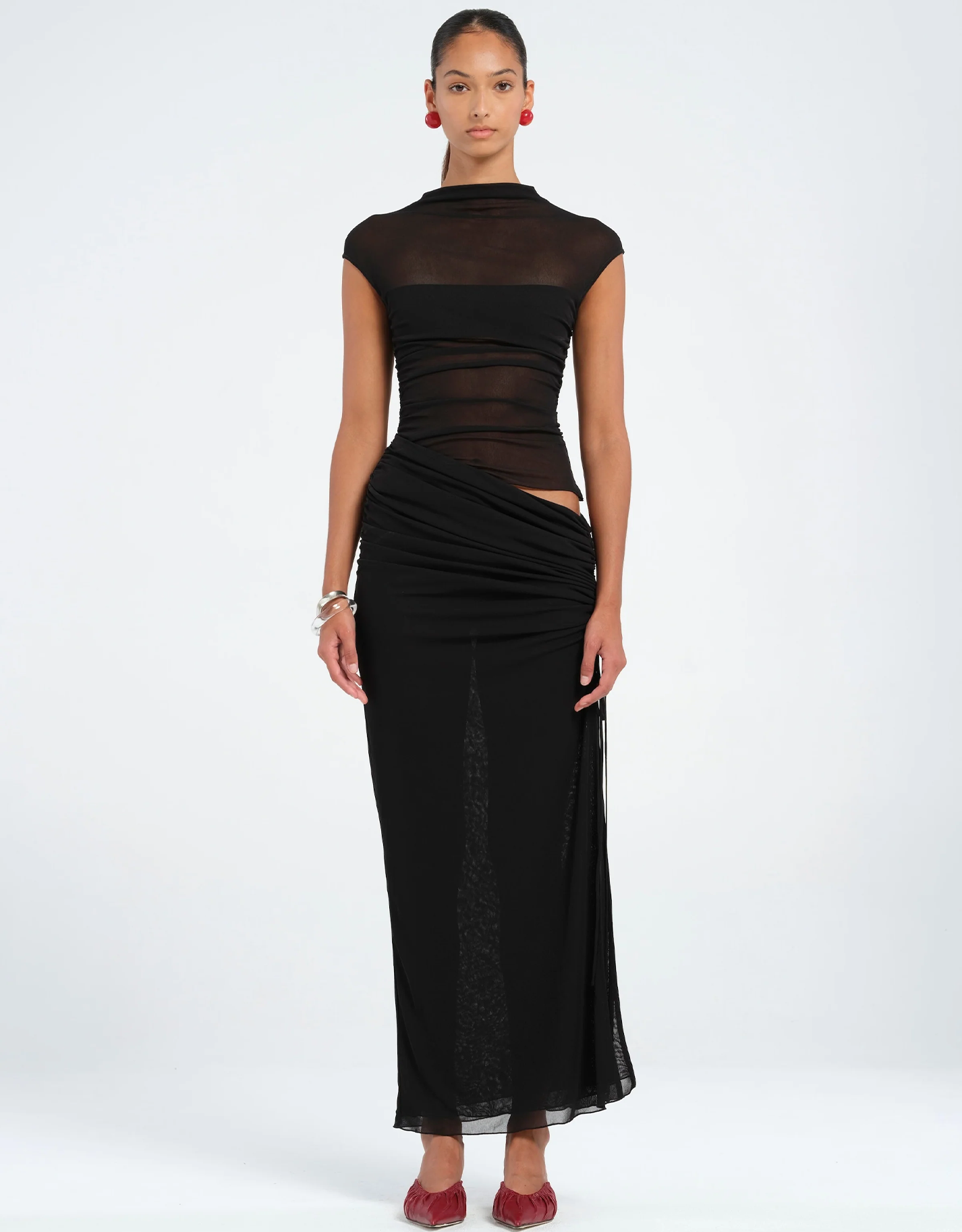 Benni Milo Mesh Maxi Dress Black