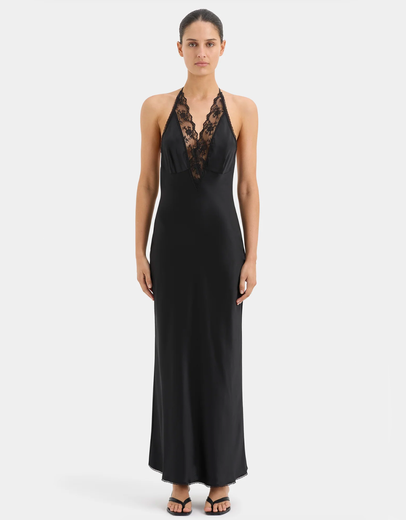 Sir The Label Aries Halter Gown Black