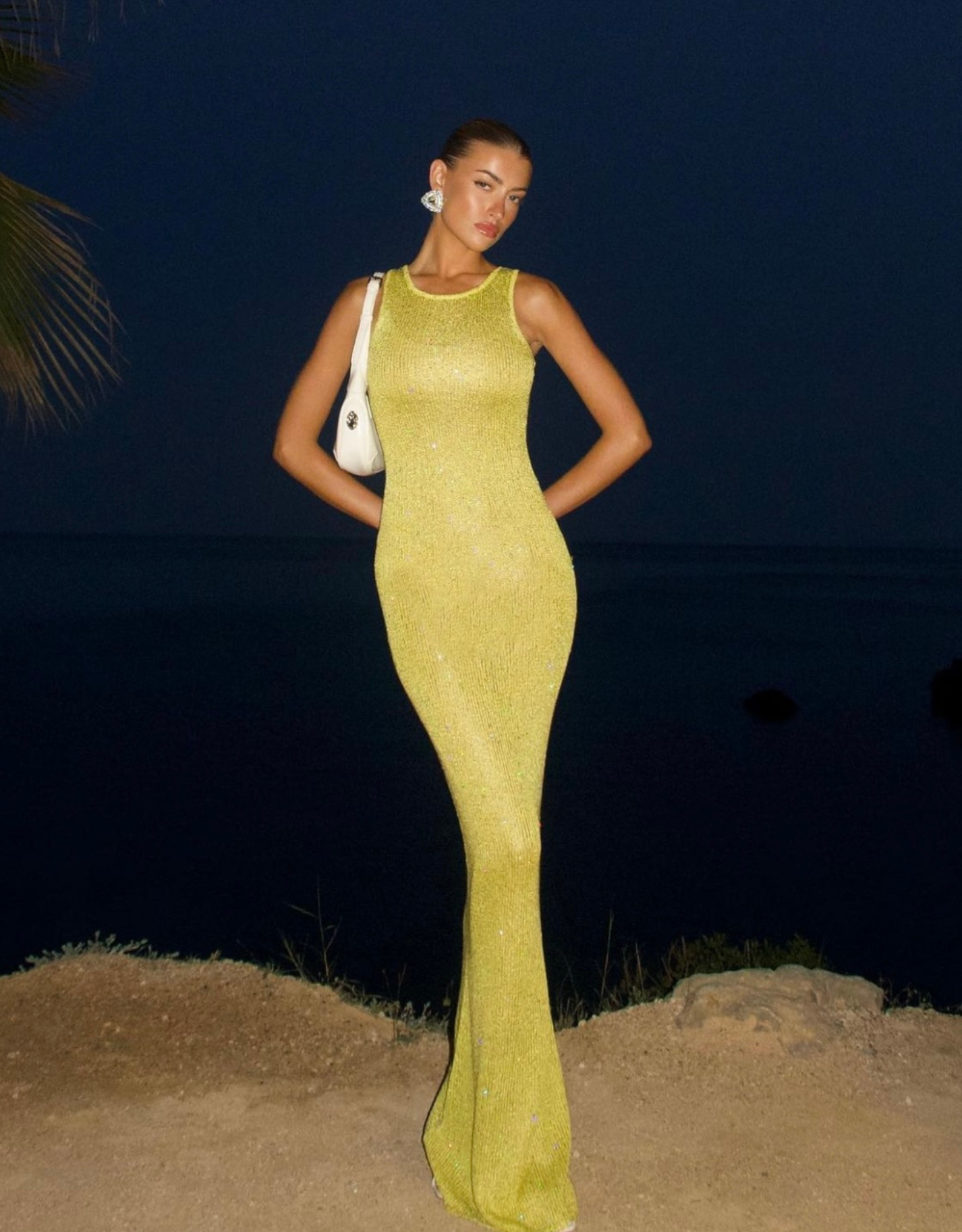 Asta Resort Natalia Dress in Chartreuse Sequin