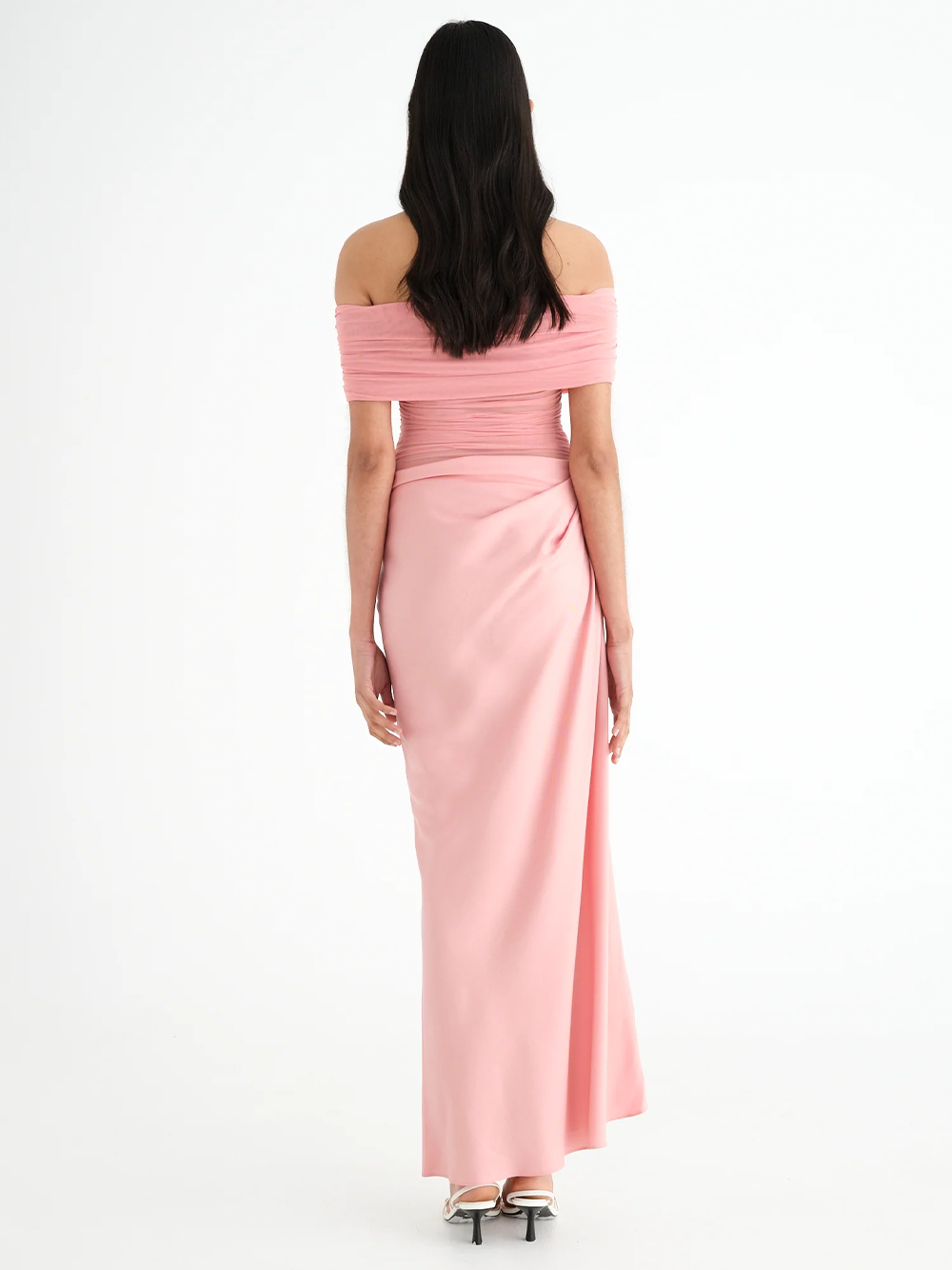 Benni Nico Off Shoulder Maxi Dress Candy Floss