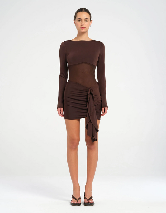 Benni Juni Mini Dress Chocolate