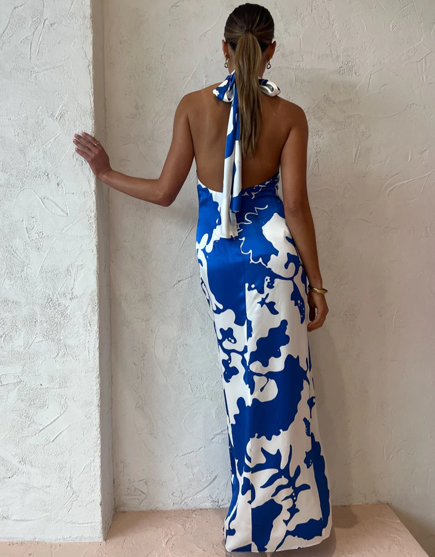 Sir The Label Esme Halter Dress In Merce Abstract Print