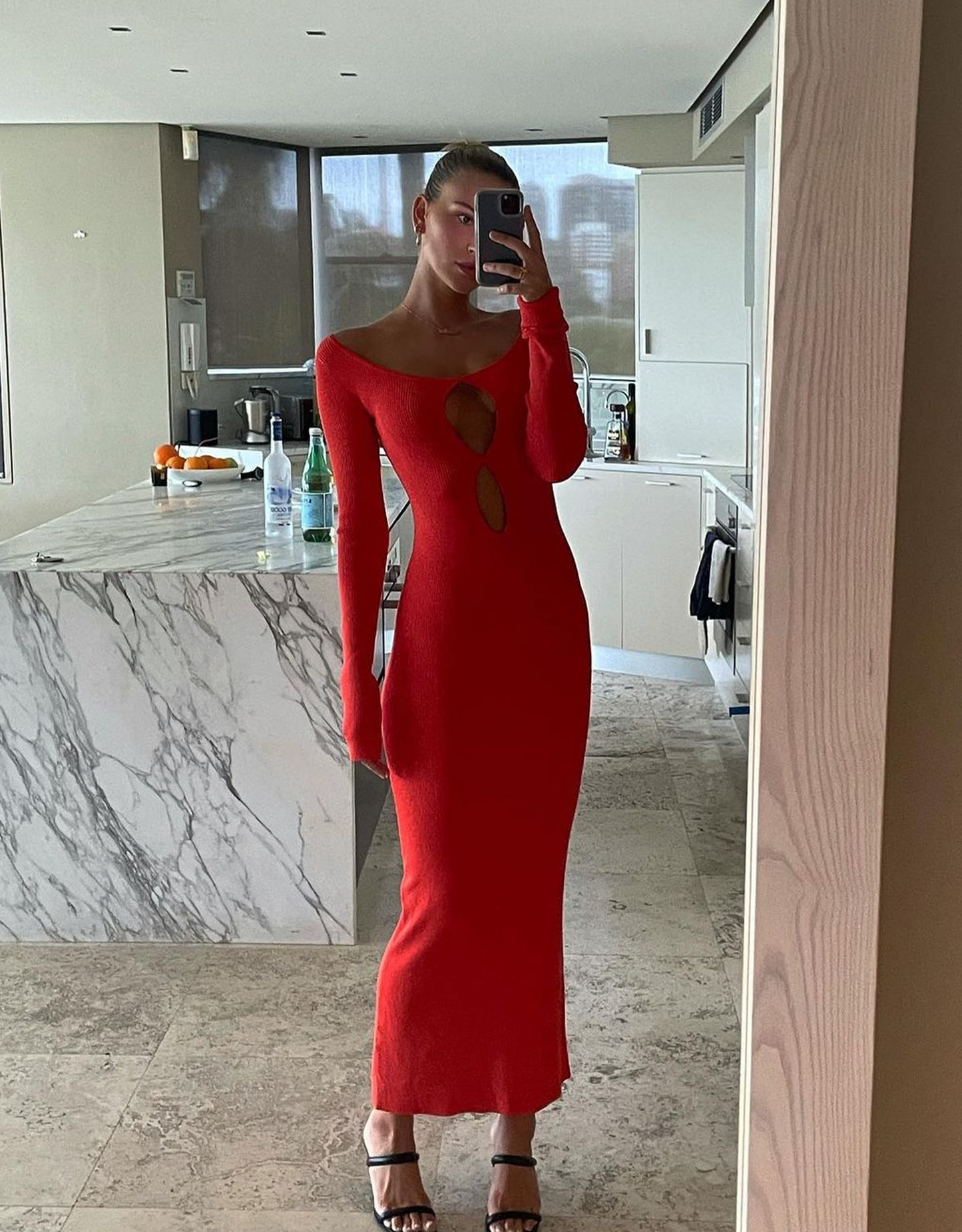 Sir The Label Petit Palace Midi Dress in Cherrybomb