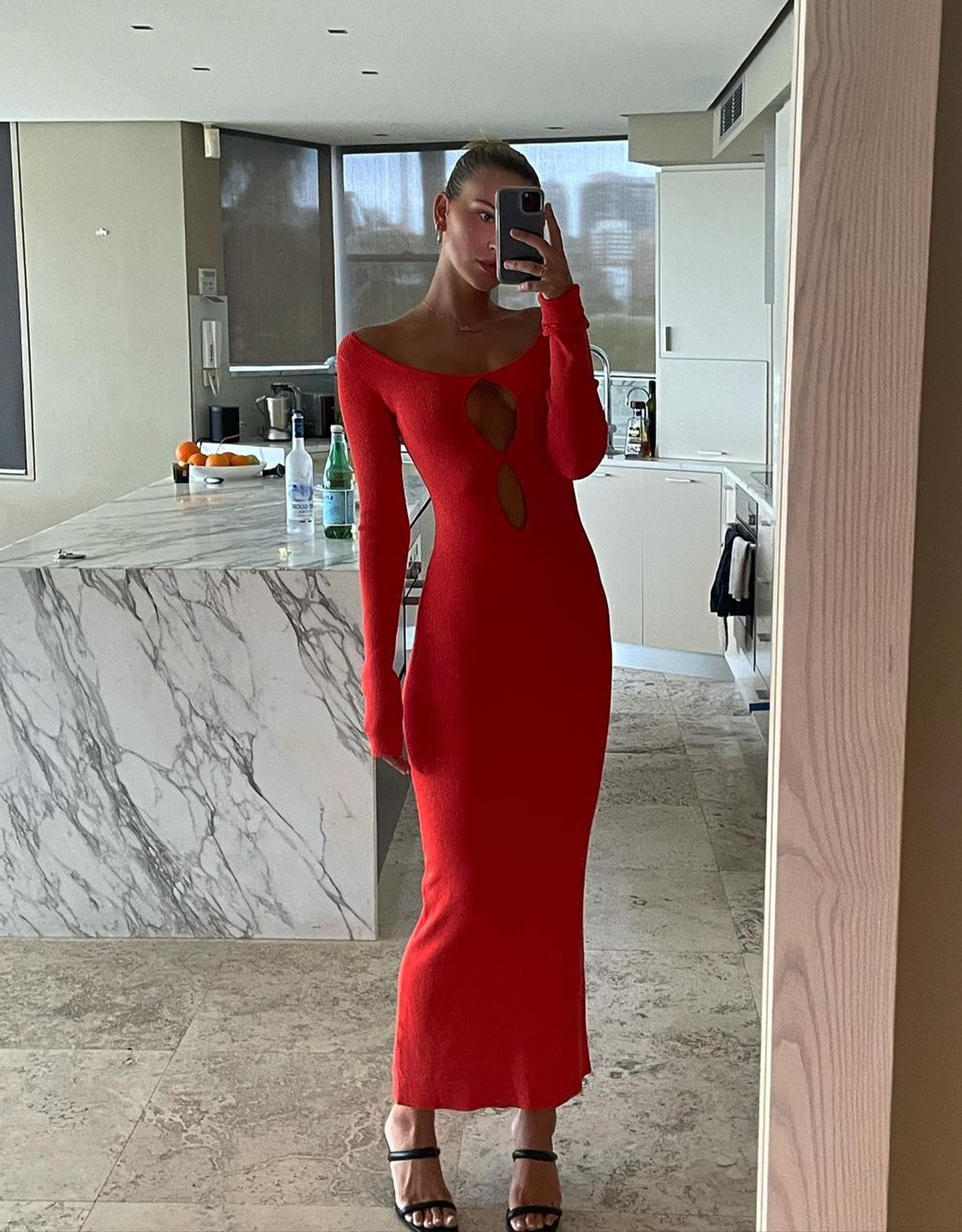 Sir The Label Petit Palace Midi Dress in Cherrybomb