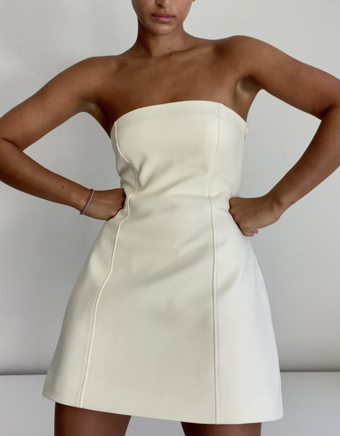 Sir The Label Marco Strapless Mini Dress in Lemon