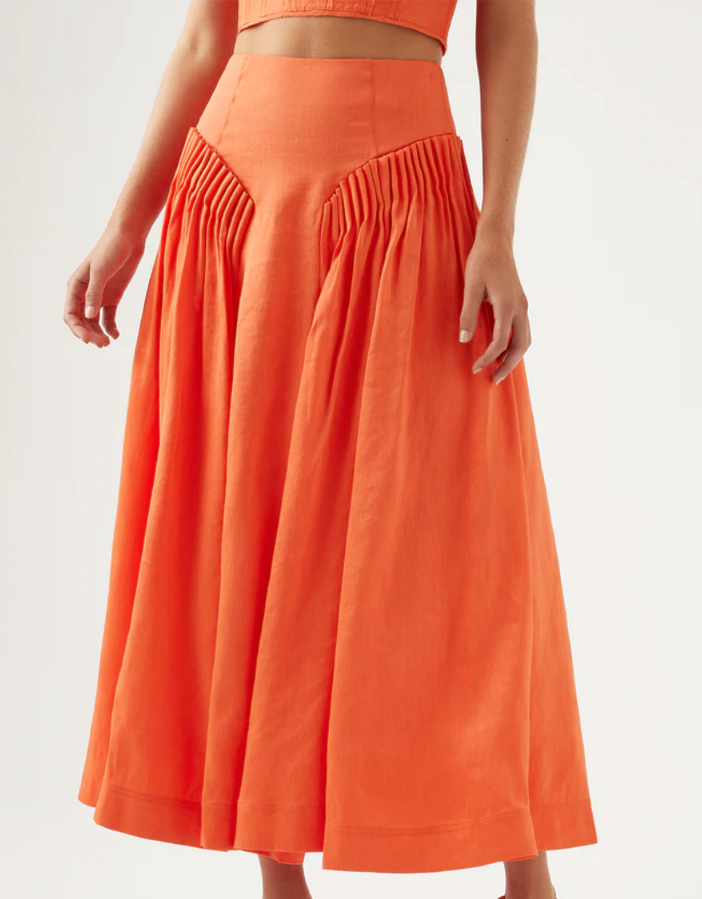 Aje Imagination Frill Sleeve Top & Yves Midi Skirt