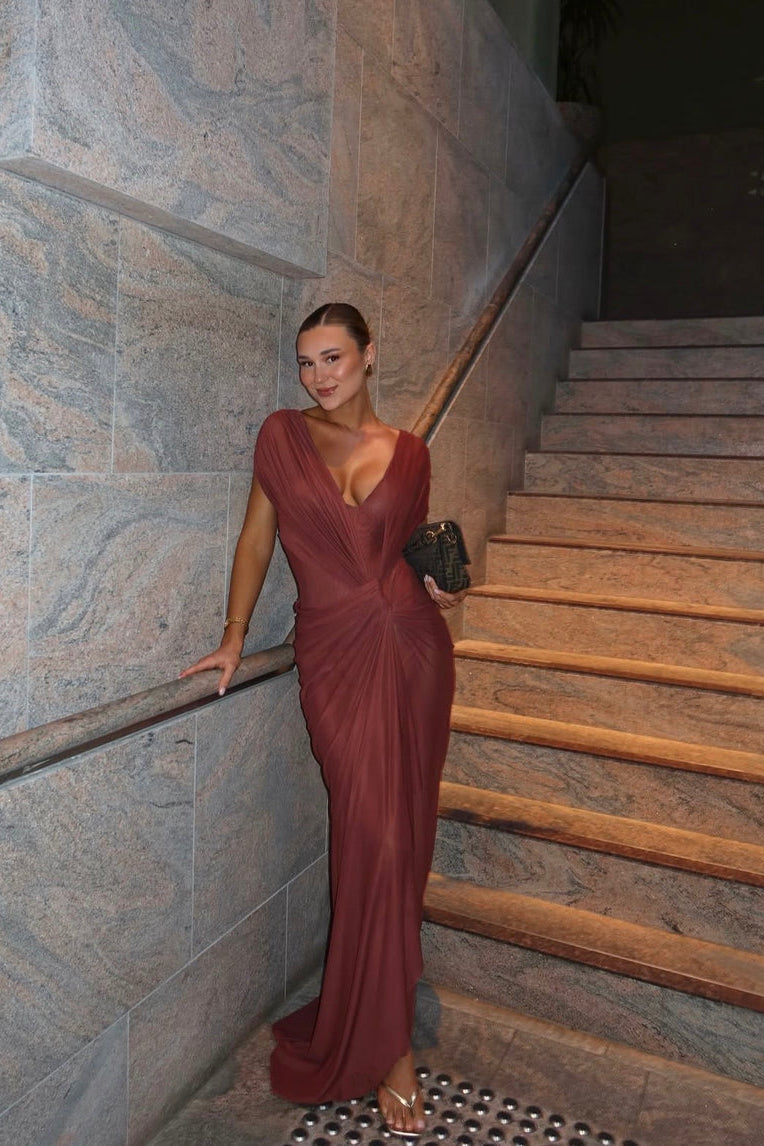 Bec + Bridge Leia Drape Maxi Rust