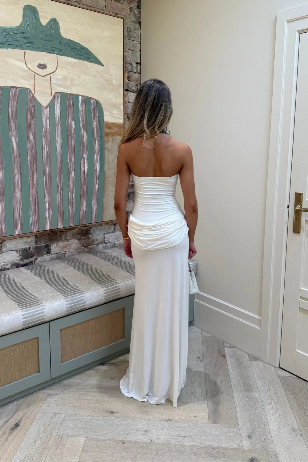 Sneaky Link Bianca Strapless Maxi Dress White