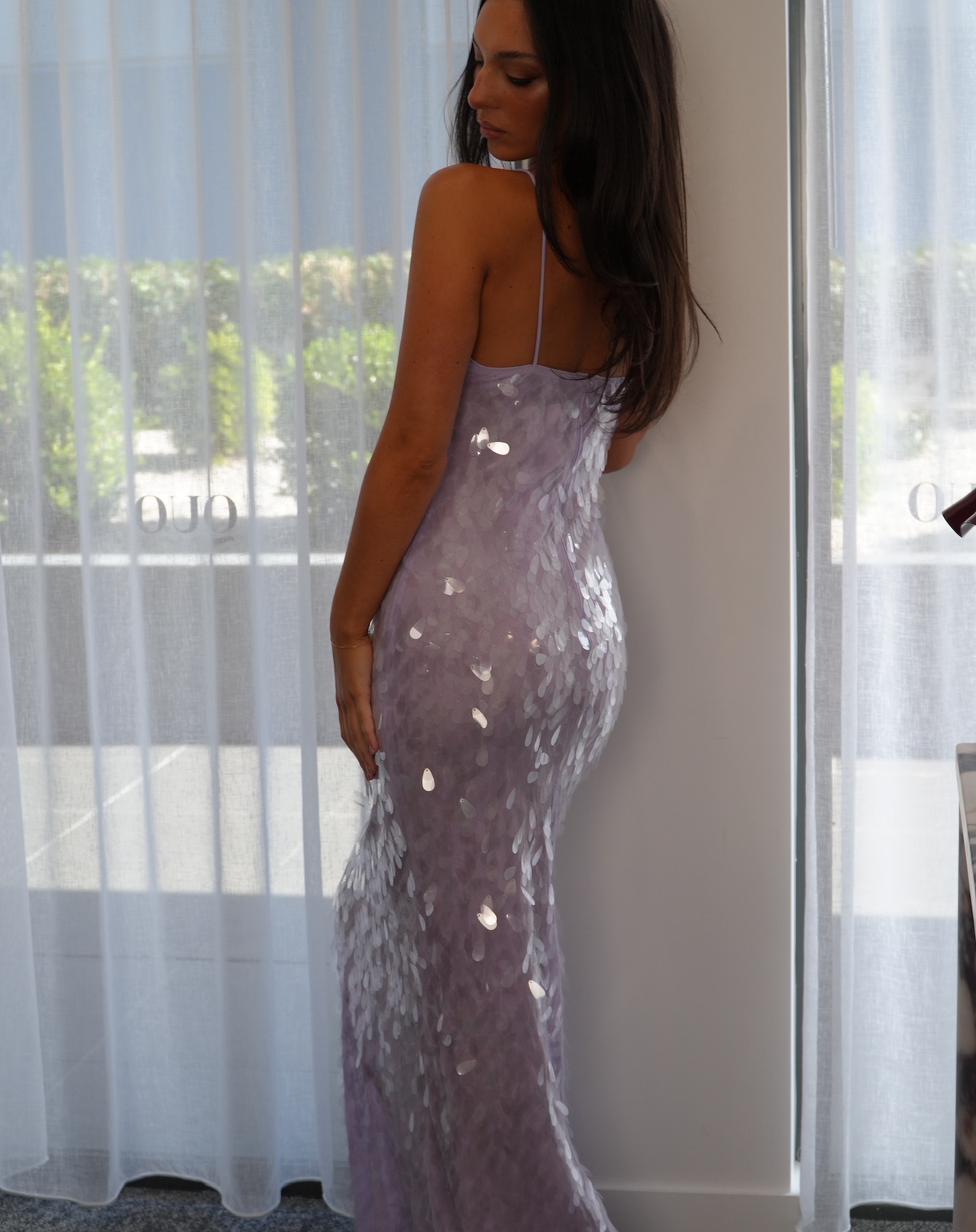Misha The 'Sapphire' Sequin Maxi Dress Lilac