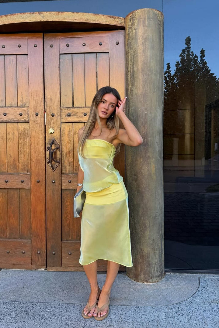 Mode Mischief Melt Panel Dress Limoncello