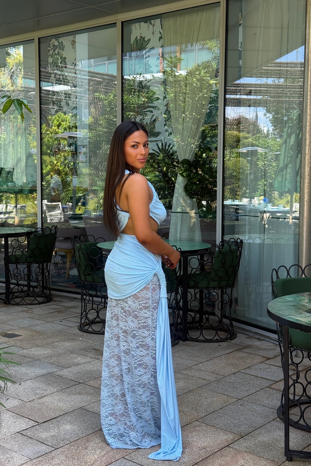 Deconduarte Paradiso Lace Dress Baby Blue