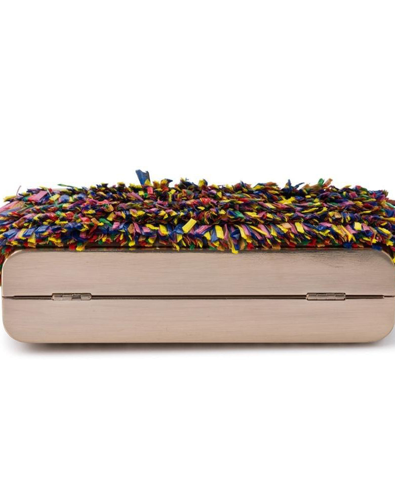 Olga Berg Carlita Carnivale Fringe Clutch Bag