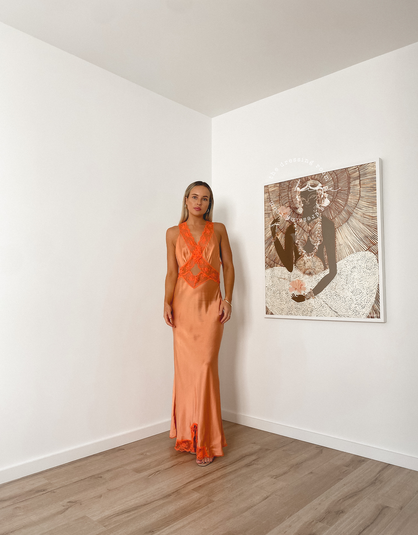 Sir The Label Aries Cut-Out Maxi Dress in Peach