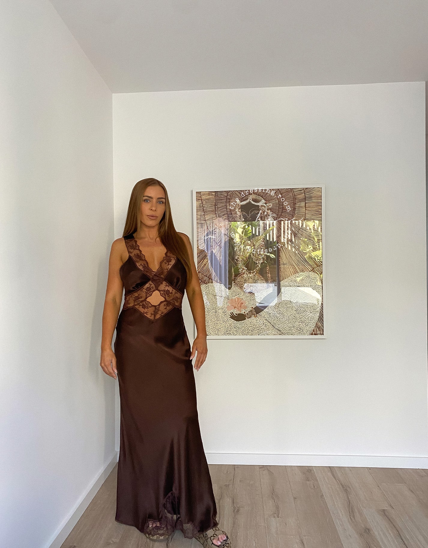 Sir The Label Aries Cut-Out Maxi Dress In Chocolate