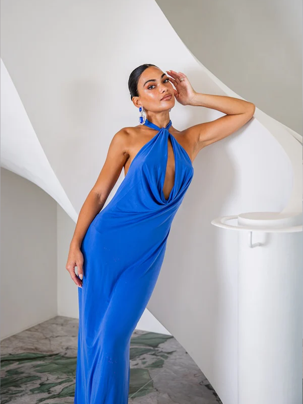 Sneaky Link Saint Plunge Maxi Dress Sapphire