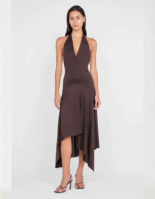 Bec + Bridge Nessie Halter Dress Dark Chocolate