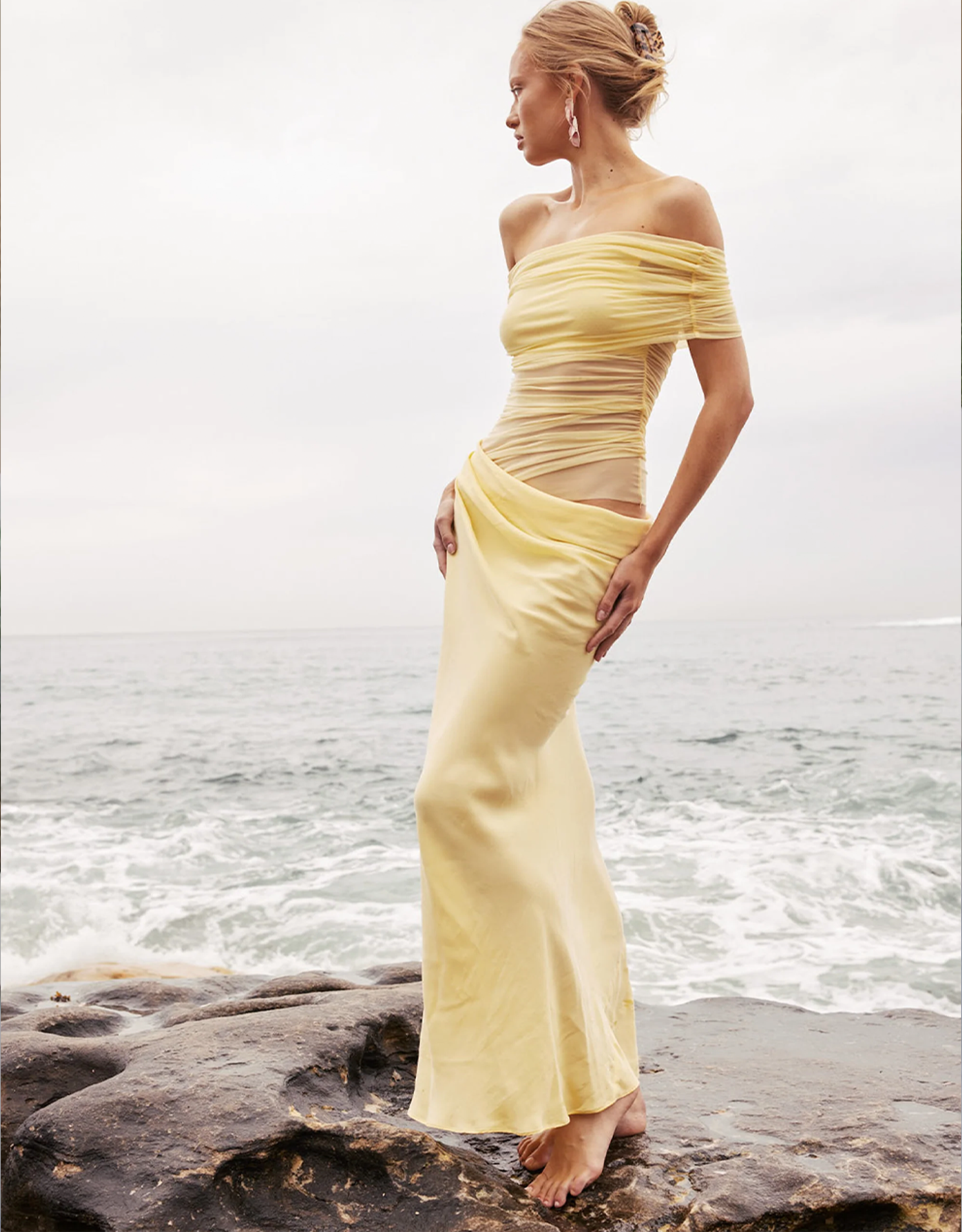 Benni Nico Off Shoulder Maxi Dress Butter