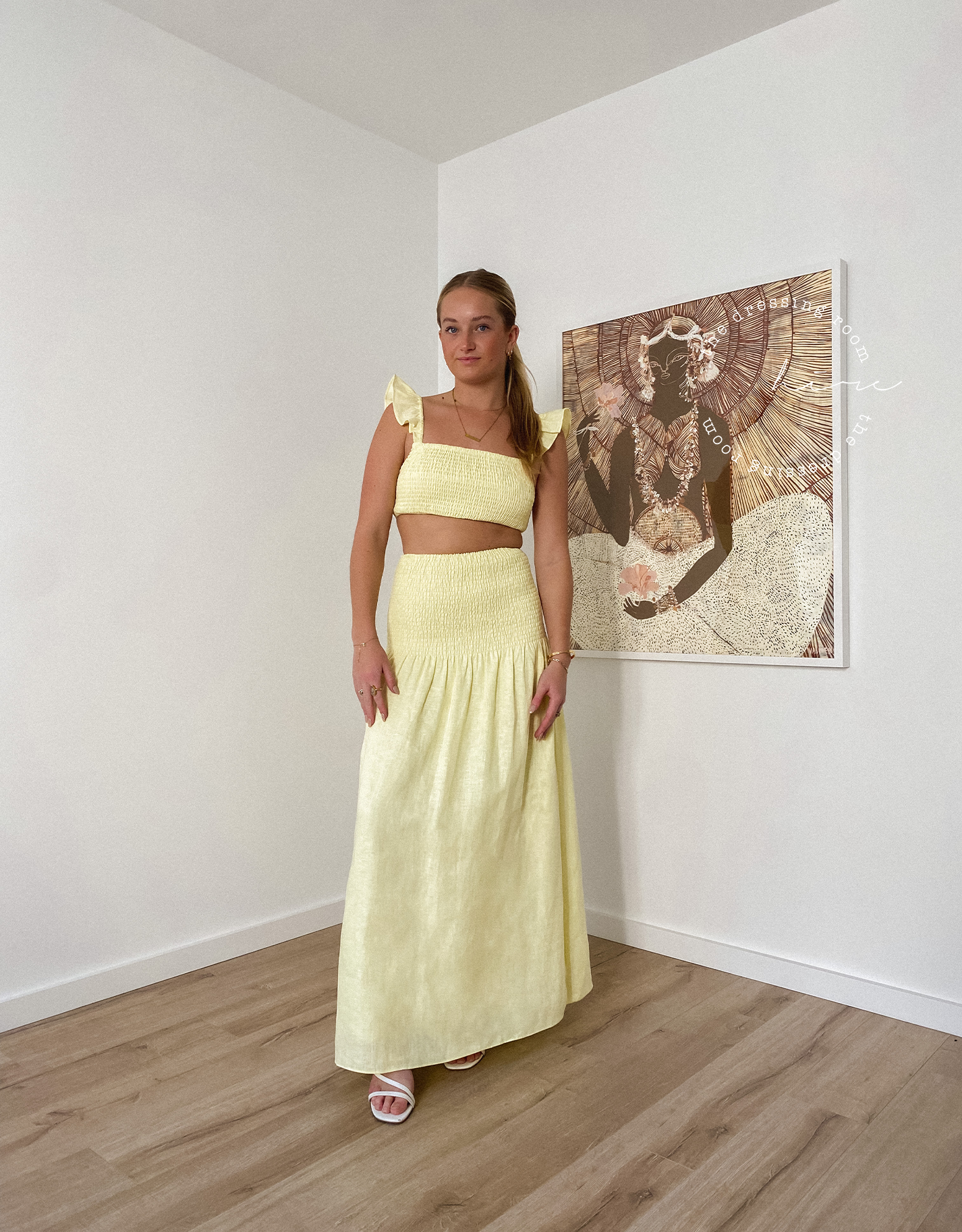 Sir The Label Francesa Shirred Crop & Shirred Maxi Skirt