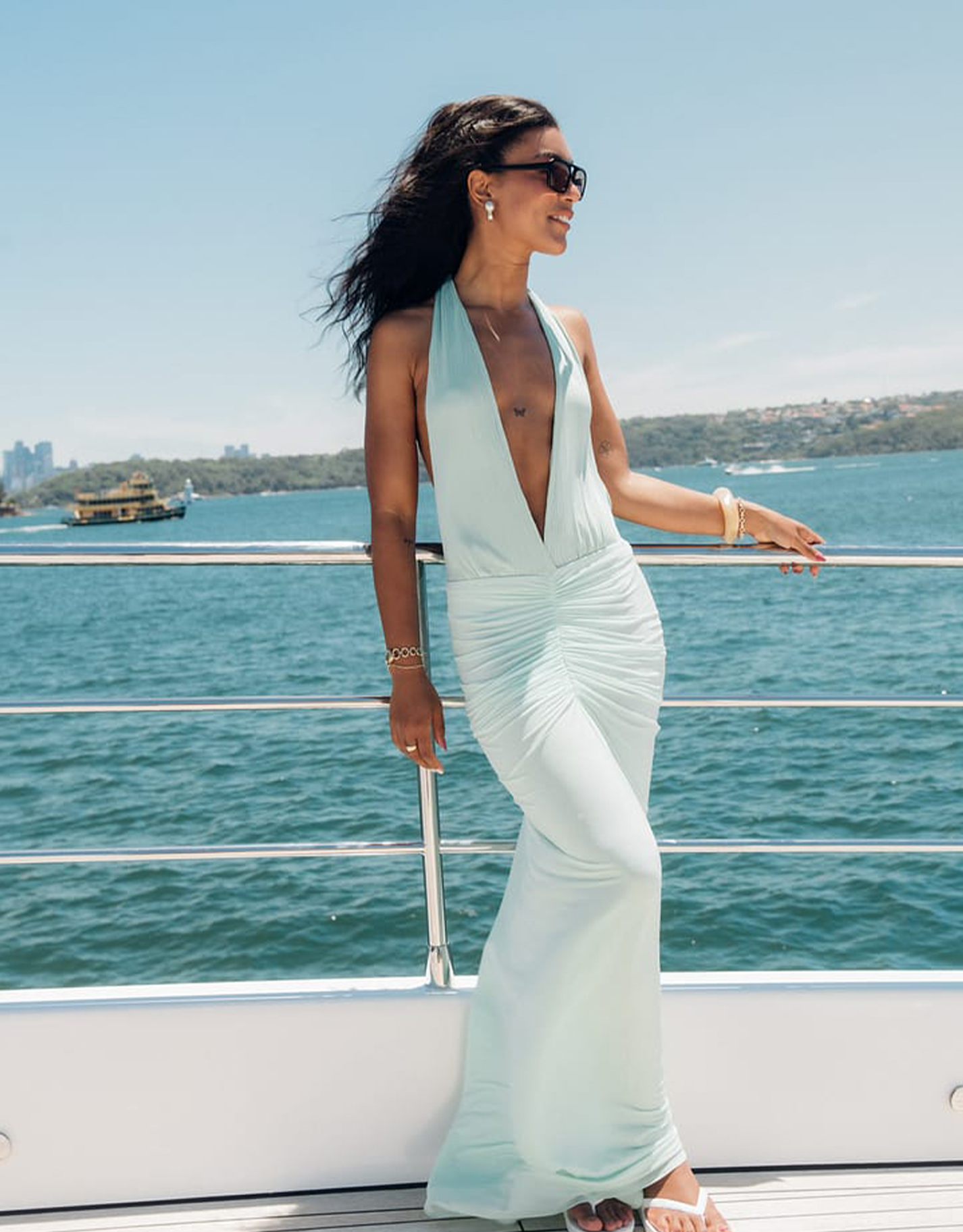 Benni Octavia Maxi Dress Bleached Aqua