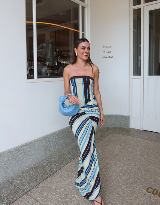 Benni Rumi Strapless Maxi Ocean Stripe