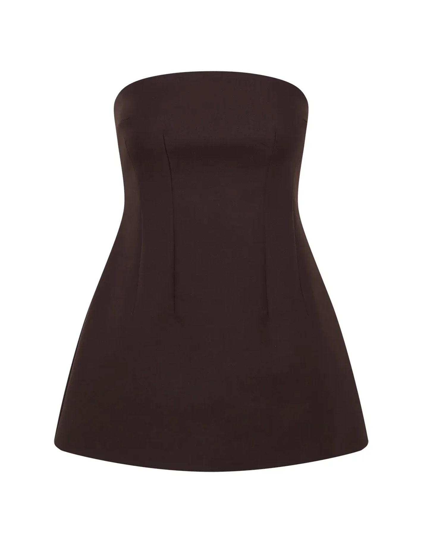 Sneaky Link Jaz Hand Strapless Mini Dress and Organza Sheer Skirt Chocolate
