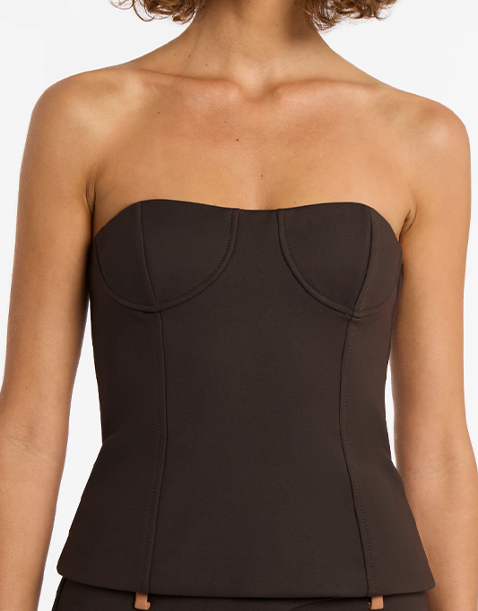 Sir The Label Sandrine Bustier In Chocolate