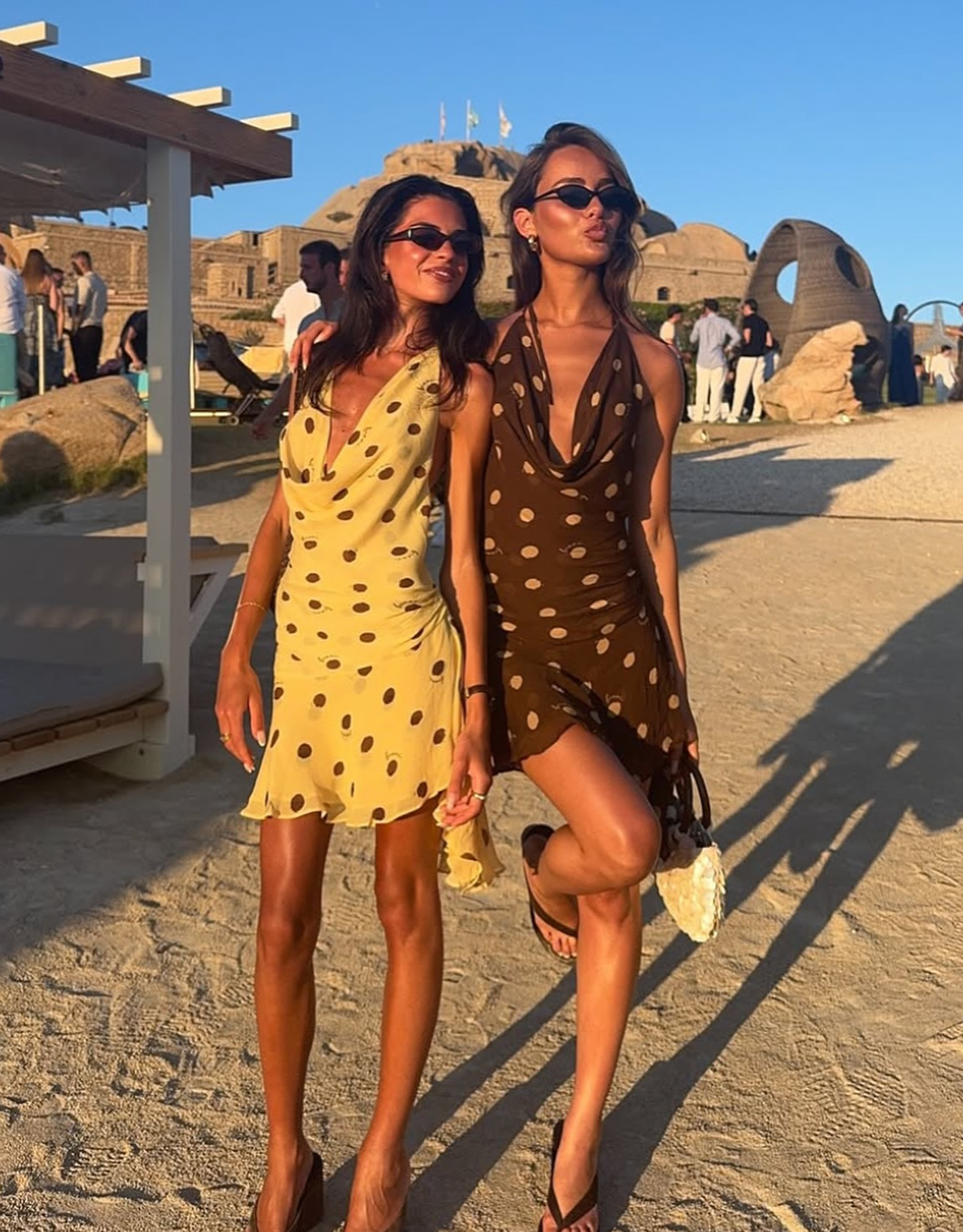 Benni Harlow Halter Dress Espresso Polka Dot