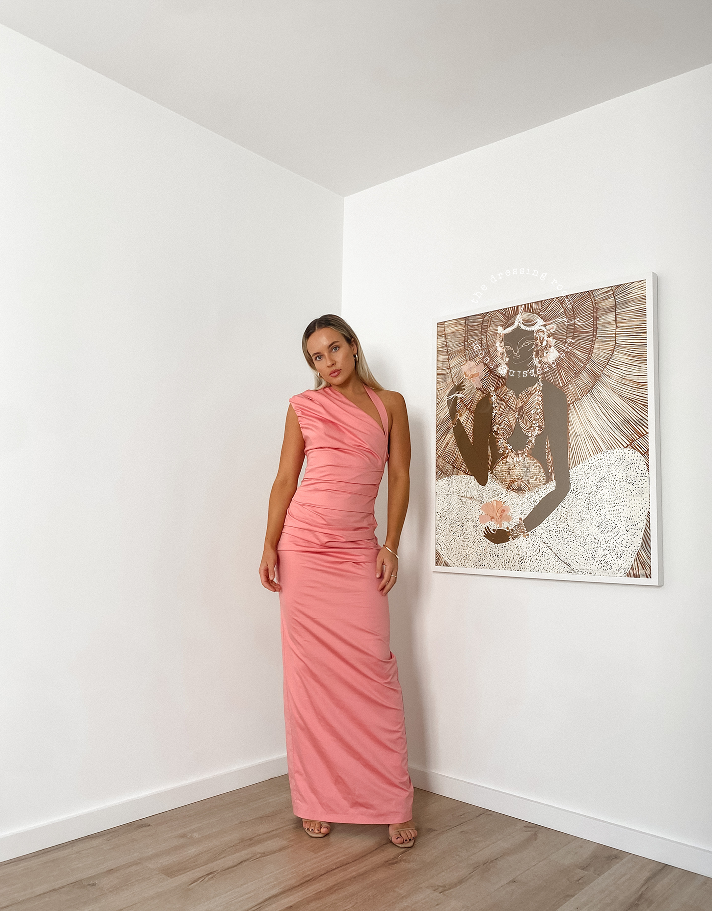 Sir The Label Giacomo Gathered Gown In Pink