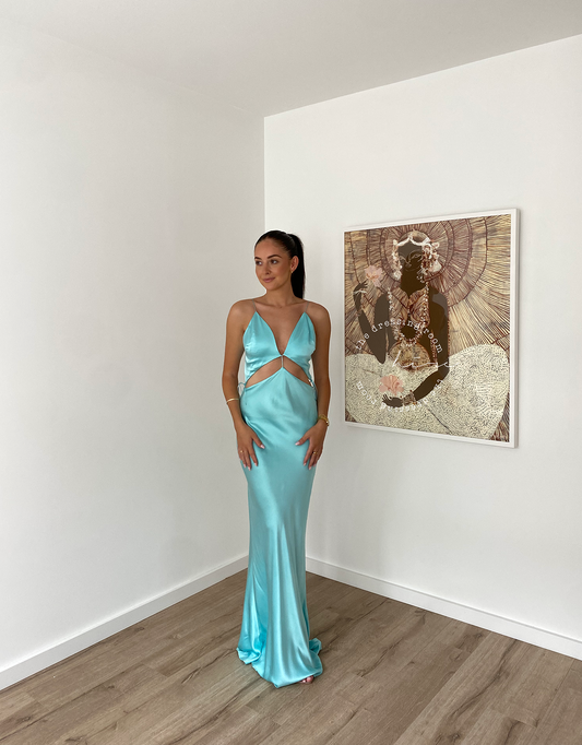 Natalie Rolt Iris Gown Turquoise