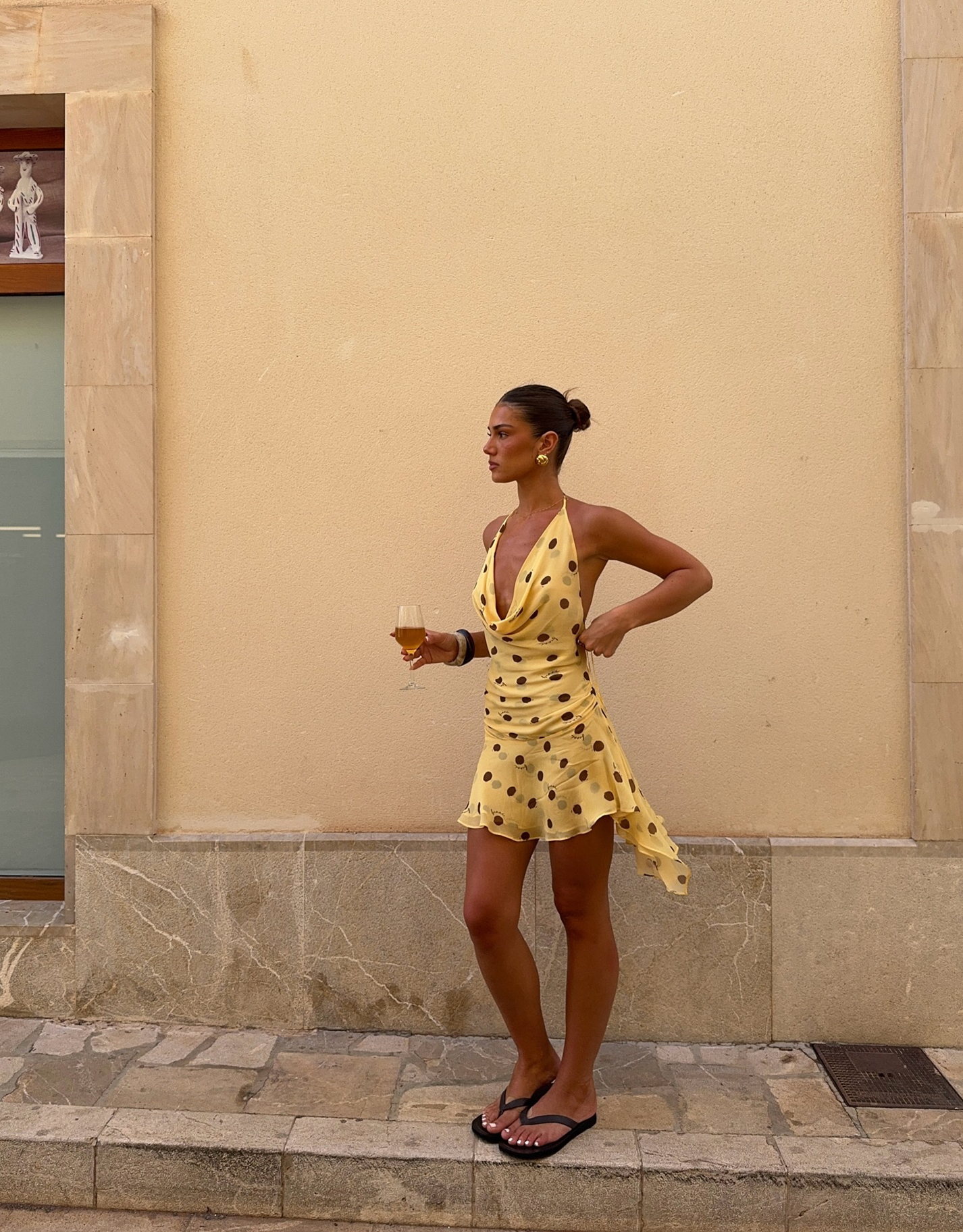 Benni Harlow Halter Dress Butter Spot