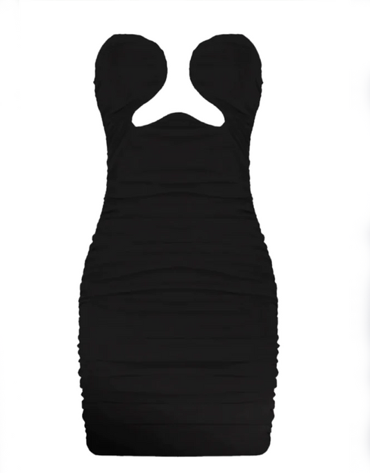 Welcome To The Love Club Heart Dress Black