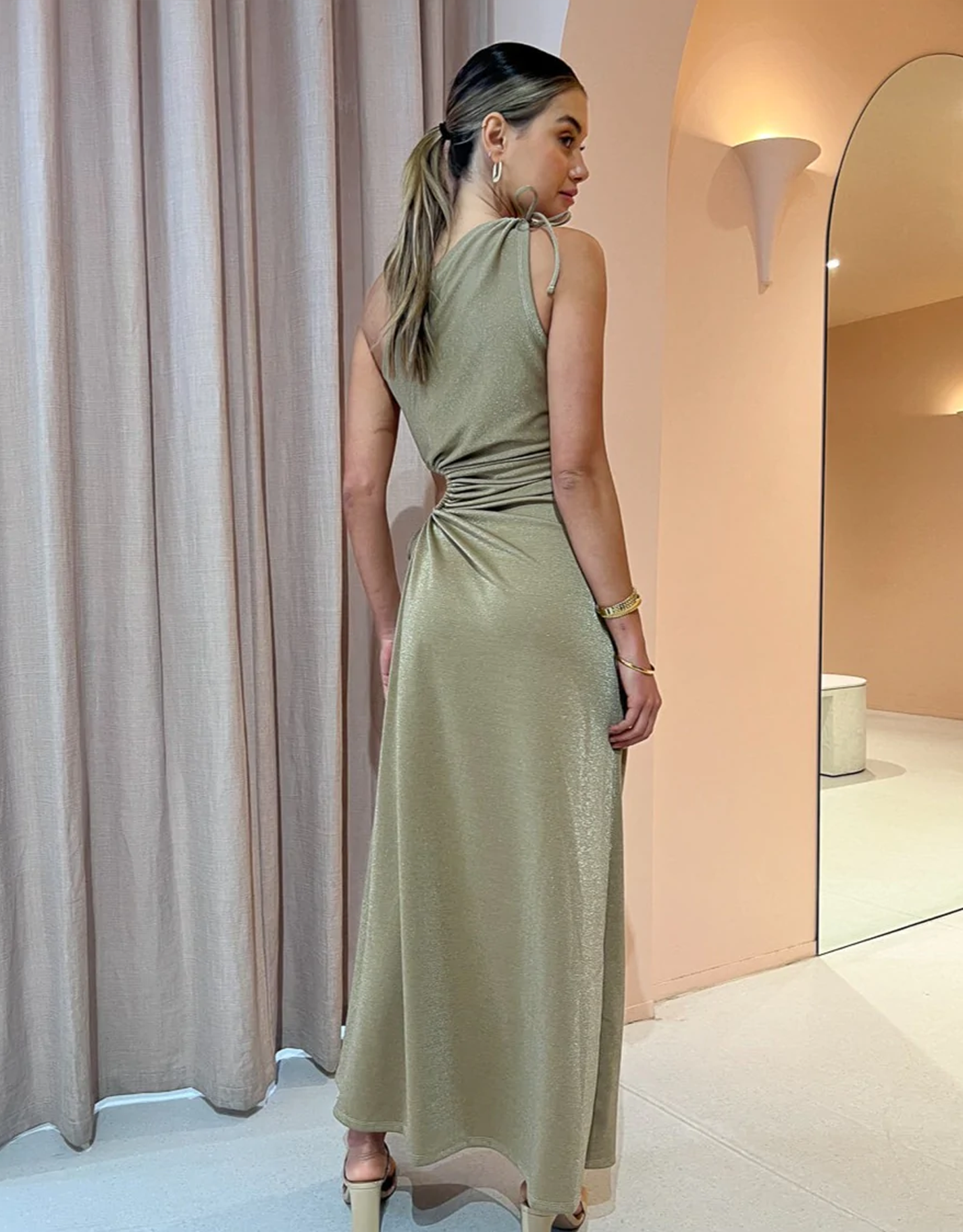 Sonya Moda Nour Gold Maxi Dress In Gold