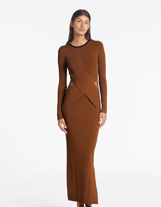 Sir The Label Josephine Draped Dress In Hazel