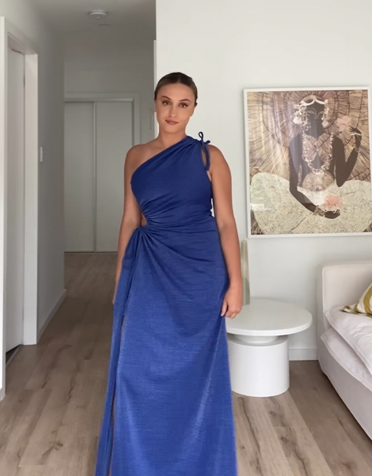 Sonya Moda Nour Cobalt Blue Shimmer Maxi Dress