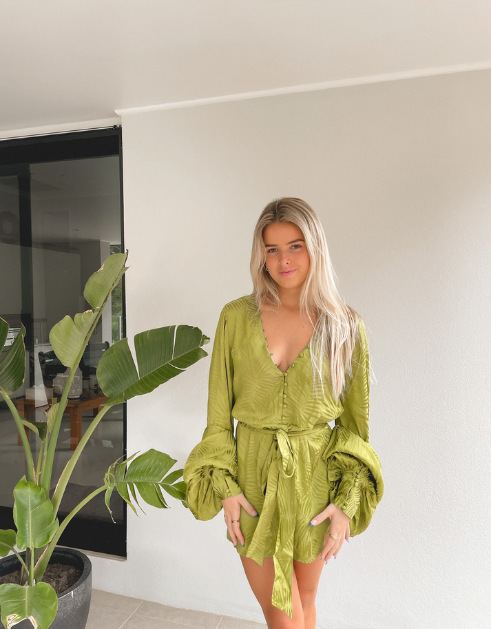 Rat & Boa Harlequin Dress in Cypress The Dressing Room Hire