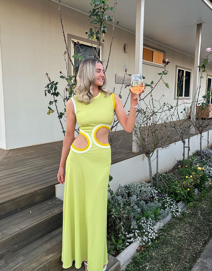 Christopher Esber Multi Bind Lime Paisley Cut Out Torso Dress