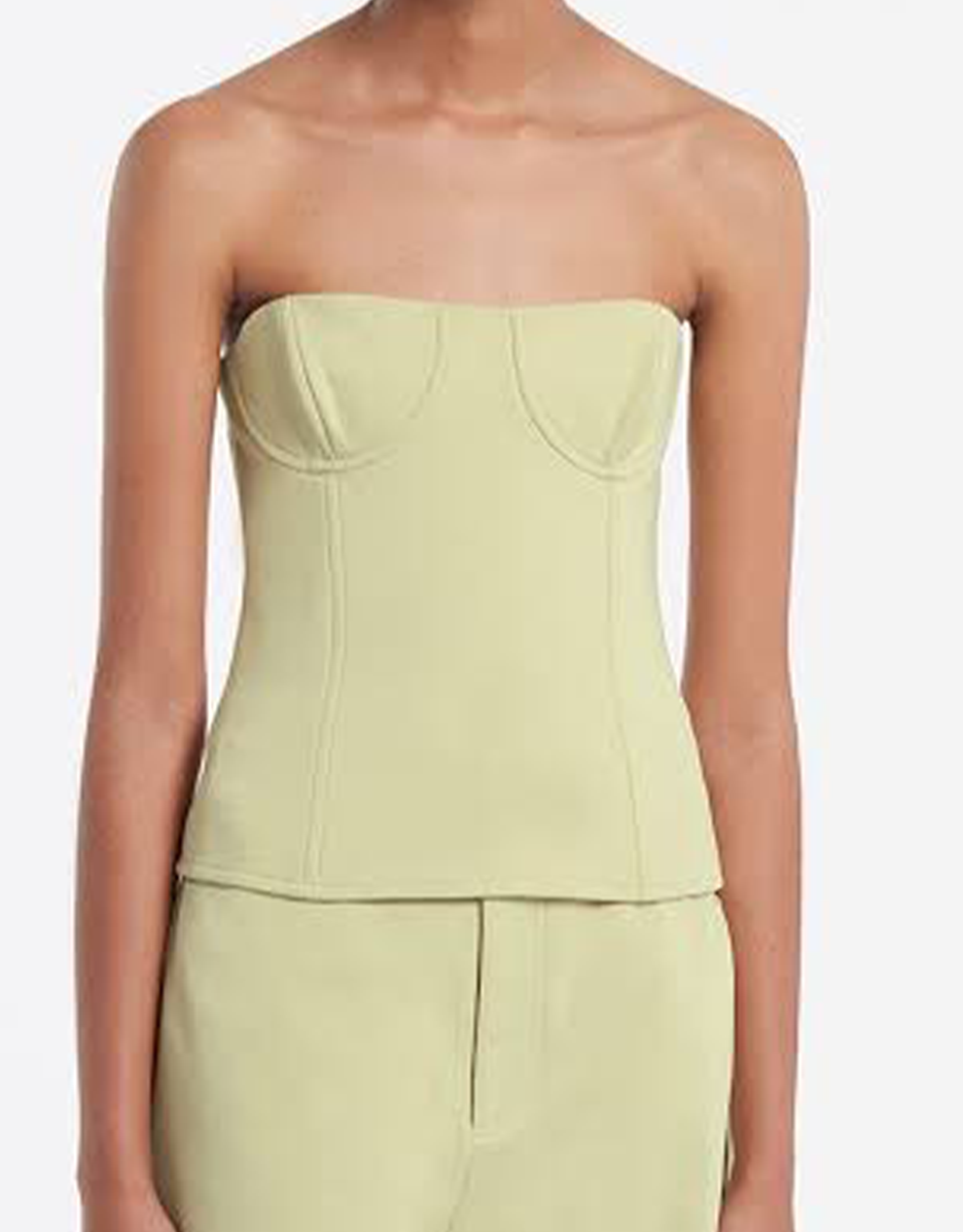 Sir The Label Esther Strapless Bustier In Pistachio