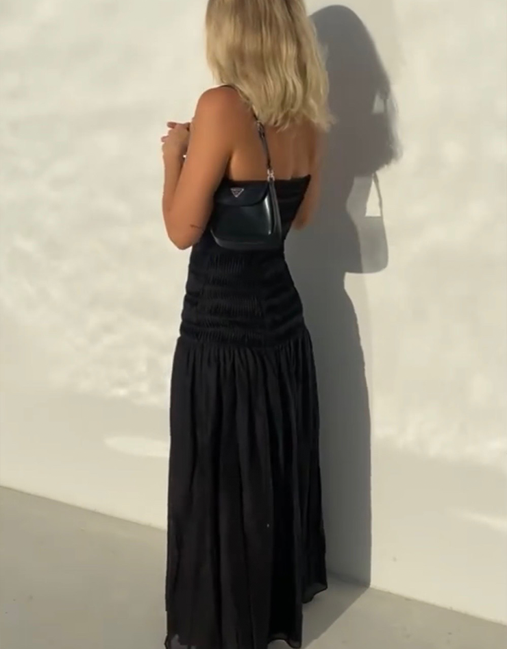 Sir The Label Xanthe Strapless Dress In Black – The Dressing Room Hire